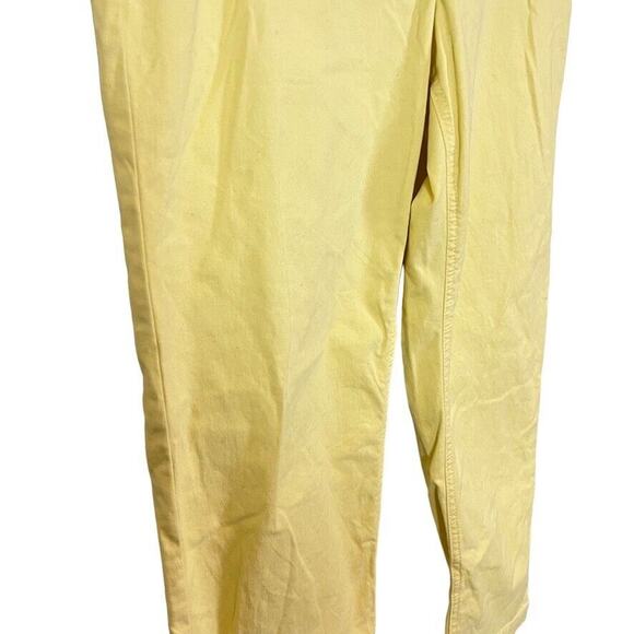 Ann Taylor Loft The Slim Yellow Khaki Stretch Cotton Flat Front Pants Womens 14 - Picture 3 of 16